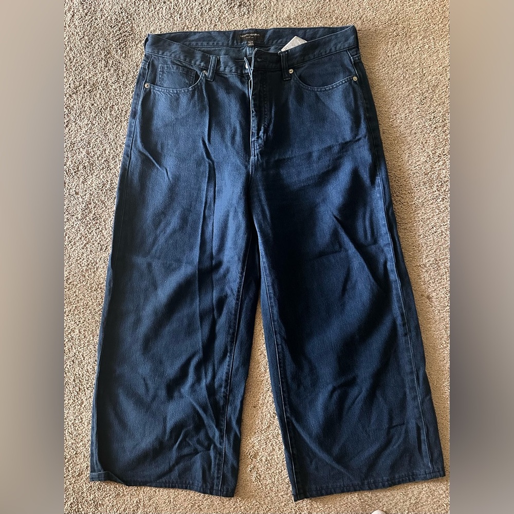 Banana Republic Navy Wide Leg Jeans